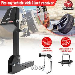 Heavy Duty Hitch Spare Tire Mount Spare Tire Carrier Fit All 2 Receiver Trailer