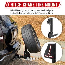 Heavy Duty Hitch Spare Tire Mount Spare Tire Carrier Fit All 2 Receiver Trailer