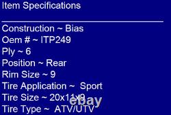 Holeshot Xc HeavY-Duty Sport Atv Tire For 2008 KTM 525 XC ATV ITP 532034