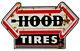 Hood Tires Arrow 24 Heavy Duty Usa Made Metal Gas Station Advertising Sign