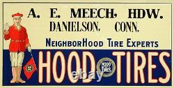 Hood Tires Neighborhood Tire 24 Heavy Duty USA Made Metal Advertising Sign