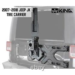 King 4WD 17050101 Black Aluminum Heavy Duty Tire Carrier for 07-18 Wrangler JK