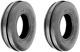 Lot Of Two (2) 5.00-15 5.00x15 Tri Rib (3 Rib) F-2 Tubeless Tires Heavy Duty 6pl