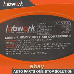 Labwork 12V Portable Inflator Heavy Duty Dual Cylinder For Truck Tires 150 PSI
