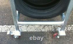 Mobile 2 Tier Tire Rack Heavy Duty with Locking Casters
