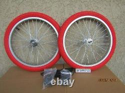 NEW 20'' HEAVY DUTY SPOKES ALUMINUM BICYCLE RIM SET With TIRES, TUBES & LINERS