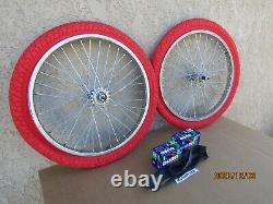 NEW 20'' HEAVY DUTY SPOKES CHROME BICYCLE RIM SET With TIRES, TUBES & LINERS