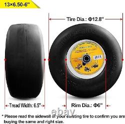 New 13X6.50-6 Flat-Free Heavy Duty Smooth Tire WithSteel Rim for Commercial Lawn M