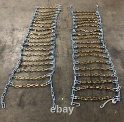 New (2) Heavy Duty Skid Steer Tire Chain 10x16.5 10-16.5 8mm Square Link Bobcat