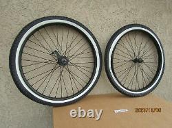 New 26'' X 2.125 Heavy Duty Black Bicycle Rim Set, Tires & Tubes For Cruiser