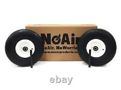 NoAir (2) Universal Flat Free Heavy Duty Wheel and Tire Assembly 15x6.00-6
