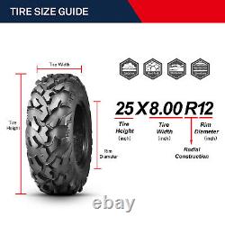 OBOR Riple SET 2 ATV UTV Tires 25x8R12 25x8x12 6PR All Terrain Heavy Duty Tyres