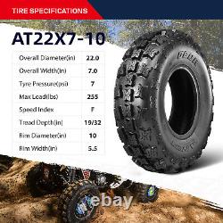 OBOR Set 4 22x7-10 20x11-9 ATV Tires 6Ply Heavy Duty Tubeless Replacement Tyres