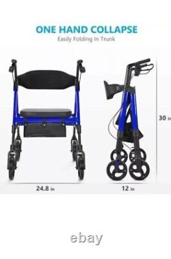 OasisSpace Pneumatic Tires Heavy Duty All Terrain Rollator Walker Senior