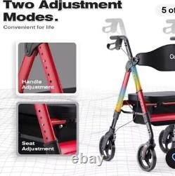 OasisSpace Pneumatic Tires Heavy Duty All Terrain Rollator Walker Senior