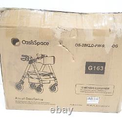 OasisSpace Pneumatic Tires Heavy Duty All Terrain Rollator Walker Senior 450lbs