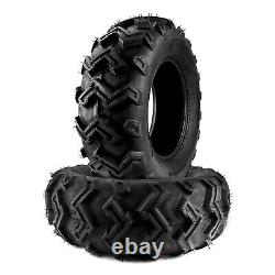 Pair 25x8-12 ATV Tires 6Ply UTV Tire 25x8x12 Heavy Duty MUD All Terrain Rubber