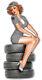 Pinup Girl Sitting On Car Tires 24 Heavy Duty Usa Made Metal Home Decor Sign