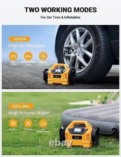 Portable Tire Inflator 3 Power Sources, Heavy Duty 14.25l x 6.22w
