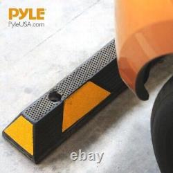 Pyle PCRSTP14 Heavy Duty Rubber Parking Tire Block, Vehicle Stopper, Cars/Trucks