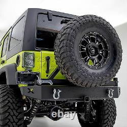 Rock Crawler Heavy Duty Rear Bumper+Swing Tire Carrie fit 07-18 Jeep JK Wrangler