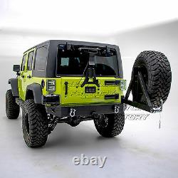 Rock Crawler Heavy Duty Rear Bumper+Swing Tire Carrie fit 07-18 Jeep JK Wrangler