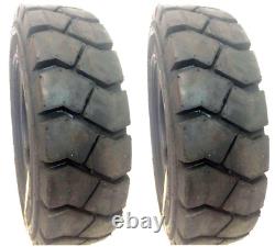 SET OF TWO 8.25-15 FORKLIFT TIRE With Tube, Flap Grip Plus Heavy Duty 825-15