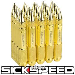 SICKSPEED 20 PC 24K GOLD 150mm LONG SPIKED STEEL EXTENDED LUG NUTS 14X1.5
