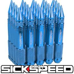 SICKSPEED 20 PC BLUE 150mm LONG SPIKED STEEL EXTENDED LUG NUTS 12X1.5 L07