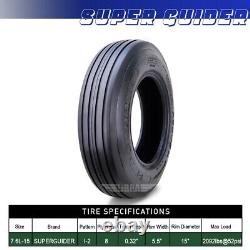 SUPERGUIDER Heavy Duty 7.6L-15 Rib Implement Tire I-1 Pattern 8 Ply Set 2 16007