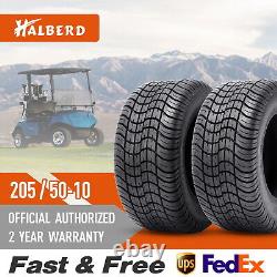 Set 2 205/50-10 Golf Cart Tires 4Ply 205/50/10 Tubeless Replace Tyres Heavy Duty