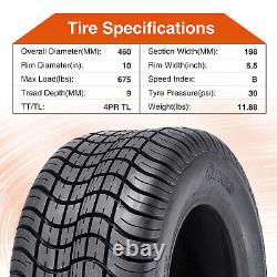 Set 2 205/50-10 Golf Cart Tires 4Ply 205/50/10 Tubeless Replace Tyres Heavy Duty