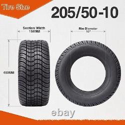Set 2 205/50-10 Golf Cart Tires 4Ply Heavy Duty 205-50-10 Tubeless Replacement
