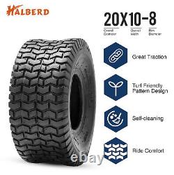 Set 2 20x10.00-8 Lawn Mower Tires 4PR Heavy Duty 20x10x8 Garden Tractor Tubeless