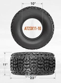 Set 2 23x11-10 ATV Tires Golf Cart 23x11x10 23x11 10 Heavy Duty 6Ply Tubeless