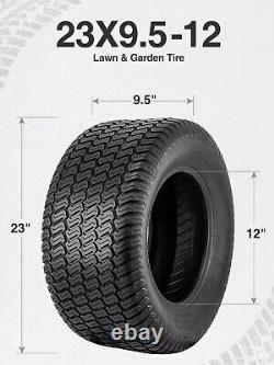 Set 2 23x9.5-12 Lawn Mower Tires 4Ply 23x9.5x12 Heavy Duty Replacement Tyres