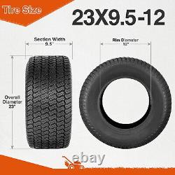 Set 2 23x9.50-12 Lawn Mower Tires 23x9.5x12 4Ply Tubeless Heavy Duty Replacement