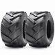 Set 2 24x12-12 Lawn Mower Tires 24x12x12 4pr Heavy Duty Tubeless Lug Replacement