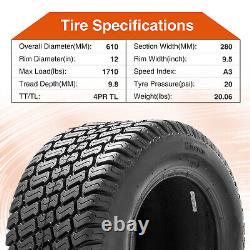 Set 2 24x12-12 Lawn Mower Tires 4Ply 24x12x12 Heavy Duty Tractor Turf Mower Tyre