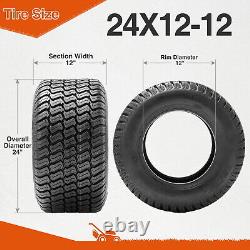 Set 2 24x12-12 Lawn Mower Tires 4Ply 24x12x12 Heavy Duty Tractor Turf Mower Tyre