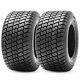 Set 2 4ply 20x10.00-8 Lawn Mower Tires Heavy Duty Garden Tractor Tyres Tubeless