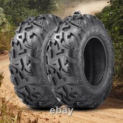 Set 2 OBOR 25X8X12 ATV UTV Tires Radial 25X8R12 All Terrain 6PR Heavy Duty Front