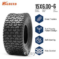 Set 4 15x6.00-6 20x8.00-8 Lawn Mower Tires 4Ply Garden Tractor Tire Heavy Duty