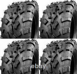 Set 4 25x8-12 25x10-12 A/T ATV Tires Heavy Duty Tubeless Two 25x8-12 2-25x10-12