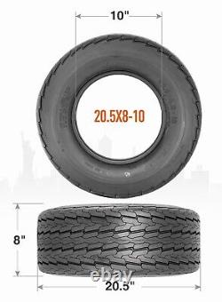 Set Of 2 10Ply 205/65-10 Trailer Tires Heavy Duty 20.5x8-10 Replacement Tubeless