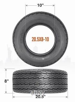 Set Of 2 205/65-10 Trailer Tires 10Ply Heavy Duty 20.5x8x10 Tubeless Replacement