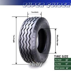 Set of 2 SUPERGUIDER Heavy Duty 11L-16 Implement Tire F-3 Pattern 12Ply