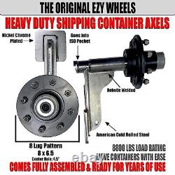 Shipping Container Wheels EZY WHEELS HEAVY DUTY 8-LUG Made in USA Set Of Two