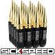 Sickspeed 16pc Black / 24k Gold Spiked Aluminum 108mm 3 Pc Lug Nuts 14x1.5