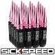 Sickspeed 16pc Black / Pink Spiked Aluminum 108mm 3 Pc Lug Nuts 14x1.5